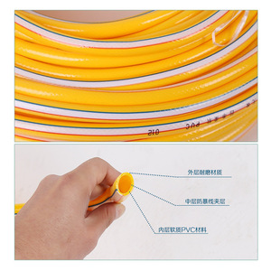 Manguera de Agua Flexible Amarilla Guoma Ruixiang de 3 Líneas, Manguera de PVC de Alta Presión para Riego de Jardín y Lavado de Autos - Product Image 2