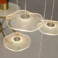 Lustre moderne de luxe pour escalier en spirale, design créatif en forme de fleur, acrylique LED 2700K AC 85-265V, luminaire suspendu pour villa