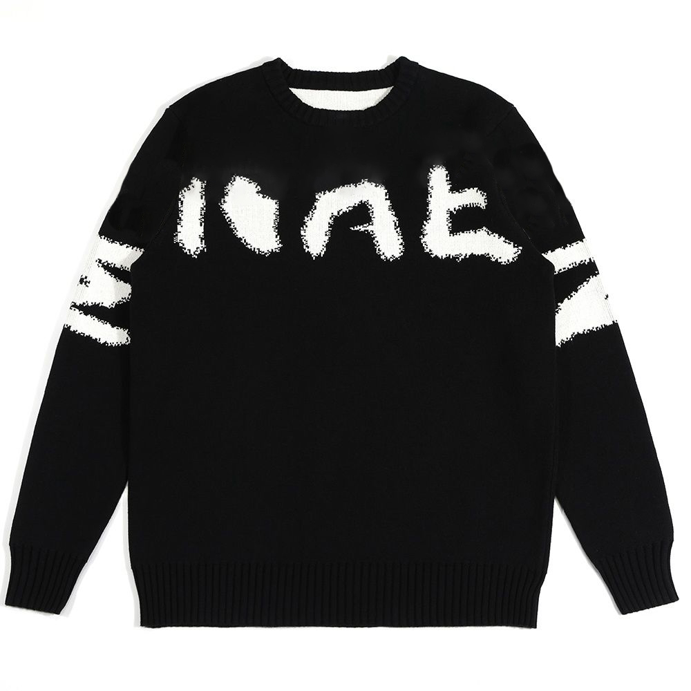 Custom Logo Oem & Odm Men's Sweater Jacquard Letter Pullover Knitwear Winter Crew Neck Winter Men Knitted Sweater