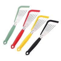 Spatule à poisson en acier inoxydable de haute qualité, durable, avec manche en alliage d'aluminium, dessus en silicone, bord souple, spatule à fentes, nouveauté 2023