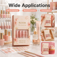 Boîte d'emballage cosmétique pour ongles, marque privée, taille standard, carton pliable, carton couché, blanc brillant, impression de qualité