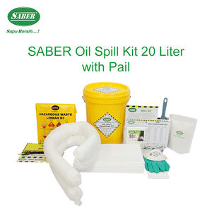 Kit de Limpieza de Derrames de Aceite SABER Confiable de 20 Litros con Cubeta, Kit de Limpieza de Aceite Blanco con Cubeta para Equipos de Mantenimiento y Respuesta Rápida en Sitios - Product Image 2