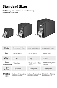 Boîte <span class=keywords><strong>photo</strong></span> avec logo personnalisé 60cm 40W Boîte à lumière LED pour <span class=keywords><strong>studio</strong></span> <span class=keywords><strong>photo</strong></span> Boîte à lumière tente avec arrière-plans en PVC Boîte de <span class=keywords><strong>studio</strong></span> <span class=keywords><strong>photo</strong></span> <span class=keywords><strong>pliable</strong></span> portable - Product Image 6