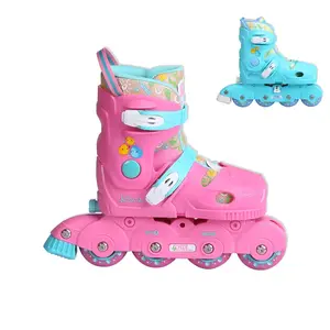 Patines nline para niños, patines populares de estilo de dibujos animados, color rosa y azul, 2023