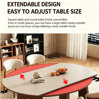 Ensemble table et chaises en dalle de roche - Table à manger de style antique, idéale pour les petits espaces, extensible et