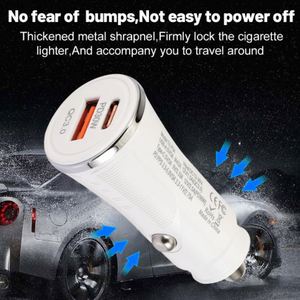 USB PD30W QC3.0 Fast Charging Type-C Car Charger with <b>PC</b> Fireproof Material <b>for</b> Compatible Cell Phones - Product Image 6