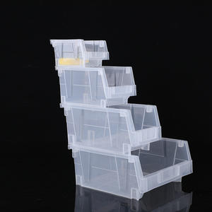 Customized Clear PP Plastic Storage <b>Bins</b> Industrial Heavy Duty Curved Bottom Hopper with Front Stacking Injection Technics - Product Image 5