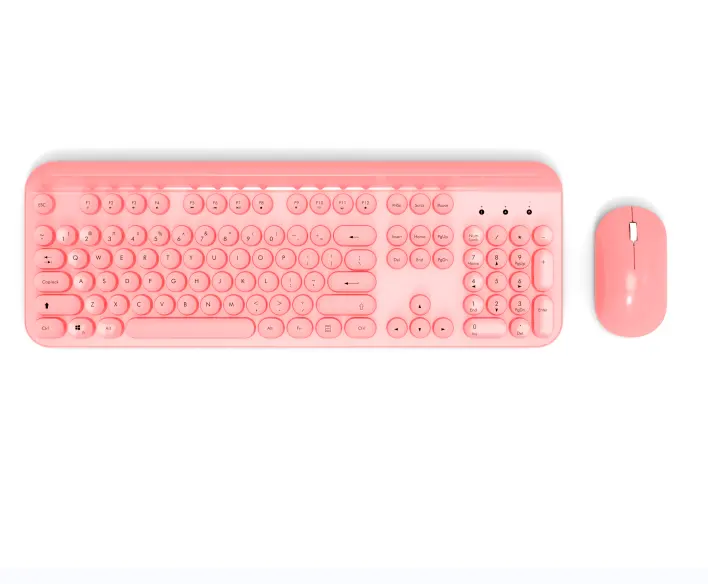 Custom Retro Keyboard And Mouse Kit Colored 2.4G Wireless Mouse Wireless Keyboard Combos