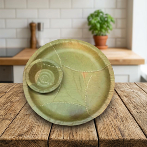 The Arya Digital Compostable Biodegradable Palm Leaf <b>Disposable</b> Traditional Round Dinner <b>Plates</b> for Parties - Product Image 3