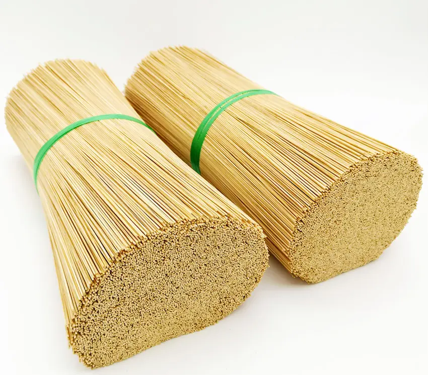 Werkseitig 8 Zoll 9 Zoll Länge Runde Natürliche Farbe Bambus stock Zum Markieren von Agarbatti Räucher stäbchen