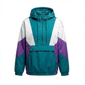 <b>Men's</b> Color Blocking Hooded Windbreaker <b>Jacket</b> Waterproof Quick Dry Breathable Eco-Friendly Polyester/Nylon Spring Sporty Loose - Product Image 5