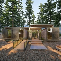 Maison préfabriquée personnalisée haut de gamme combinée de luxe-équipée d'une véranda pour la lumière naturelle