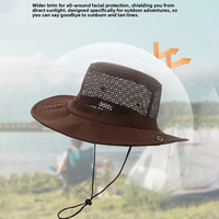 Topi Nelayan Berbahan Jaring Bernapas Motif Garis, Logo Custom, Dapat Dilipat, Pelindung Matahari untuk Pria Wanita, Musim Semi Gugur, Aktivitas Luar Ruangan, Memancing, Grosir