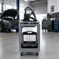 Amsxzo HY-5001 Cambiador de Líquido de Frenos por Pulsos DC12V, Sincronización de 4 Ruedas, 16 Adaptadores, Certificado CE, Herramienta para Taller Automotriz