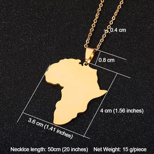 Collares con colgante <span class=keywords><strong>de</strong></span> <span class=keywords><strong>mapa</strong></span> africano para hombre y mujer, <span class=keywords><strong>de</strong></span> acero inoxidable, Color dorado, <span class=keywords><strong>mapa</strong></span> <span class=keywords><strong>de</strong></span> África, regalo <span class=keywords><strong>de</strong></span> joyería - Product Image 5