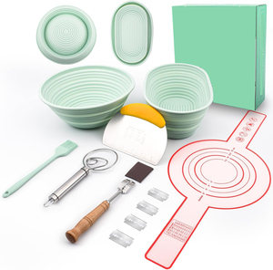 <b>Silicone</b> Bread Proofing Basket Oval, Sourdough Starter Kit Bread Making Tool Supplies Accessories Bowl for Rising <b>Baking</b> - Product Image 1