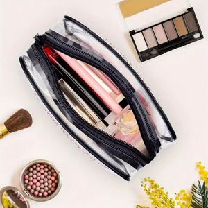 Clear PVC Travel Organizer Bag with Zipper Closure Toiletry and Cosmetic Pouch <b>Storage</b> Travel <b>Makeup</b> Bag <b>for</b> Women - Product Image 3