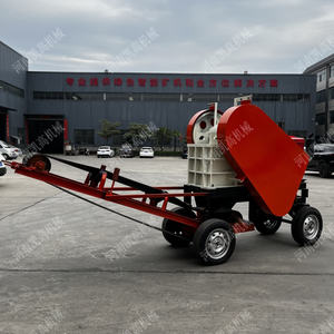 Steinbruch Bevorzugter mobiler Backen brecher PE200X300 für den Abbau von Stein backen brechern mit Förderer - Product Image 2