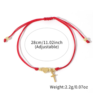 Go2boho coppia Design regali anniversario gioielli alla moda Boho 2 pz braccialetti con perline in oro dorato a croce - Product Image 4