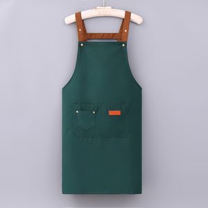 Personalizado Mujeres Hombres Unisex Promocional Marrón 100% Lona Uniforme Impermeable Cocina Delantales - Product Image 2