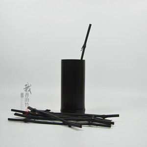 <b>Bamboo</b> Cup Deep Carbonized 6Cm Eco Friendly Drink Cup With <b>Bamboo</b> <b>Straws</b> For Tea Coffee Gift - Product Image 1