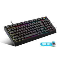 Clavier de jeu mécanique filaire rétroéclairé RGB, 98 touches, interrupteurs bleus, anti-ghosting, éclairage coloré, clavier multimode