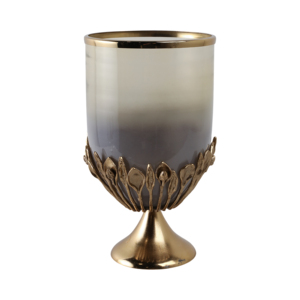 Decorative <b>Glass</b> And Metal Hurricane Candle Holder Elegant Pillar <b>Candlestick</b> For Table Centerpieces Home Decor - Product Image 4