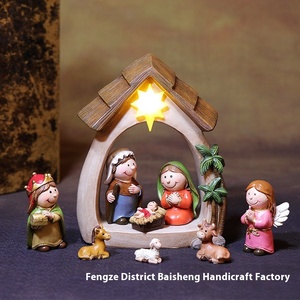 Luci LED Natalizie Ecologiche, Ornamenti in Resina della Natività di Gesù, Nuove Decorazioni e Regali per le Festività - Product Image 4