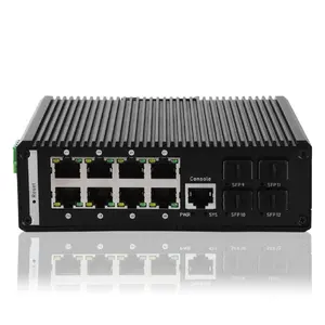 Outdoor 8GE+4SFP+1L2 Managed Industrial Ethernet Switch 6 KV -103 F funktionierender 1000 Mbps Uplink Outdoor Industrial Core Network Switch