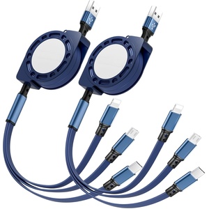 Câble de charge rétractable universel personnalisé en gros, promotionnel, cadeau, 3 en 1, câble de charge USB multiple avec logo personnalisé - Product Image 1