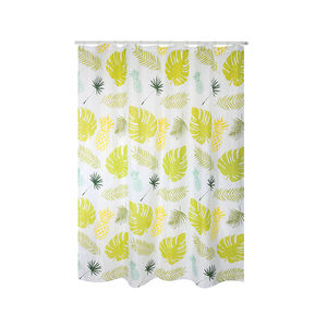 Cortina de Ducha de Tela de Poliéster con Diseño de Hojas Tropicales, 180x200 cm, Decoración para Baño - Product Image 1