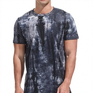 Men's <b>Tie</b>-Dye Short Sleeve O-Neck Casual T-Shirt Regular Fit <b>Knitted</b> Patterned Design - Product Image 1
