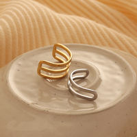 Bague de déclaration anti-anxiété en acier inoxydable plaqué or 18 carats PVD, étanche, 11,7 mm, motif amusant, fabrication usine