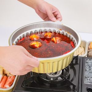Round Aluminum Foil Tin Pot Thickened Disposable Hot Pot Cookware for Outdoor Camping Picnic - Product Image 4