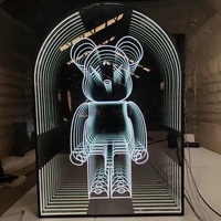 Décoration de miroir infini 3D avec éclairage LED, enseignes lumineuses, source de lumière néon, alimentation AC/DC, utilisation en extérieur