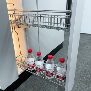 Accessoires de rangement pour meuble bas de cuisine moderne, panier porte-bouteilles en fil de fer à 2 niveaux, écologique, avec séparateurs pour cuisine - Product Image 5
