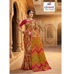 Sari en coton doux et élégant Ajmera Fashion, imprimé, traditionnel, vêtement ethnique élégant pour femmes - Product Image 1