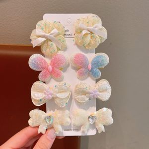 Sequin <b>Bow</b> Butterfly BB Hair <b>Clips</b> Set Cute Princess Barrettes For Girls Kids Hair Accessories - Product Image 5