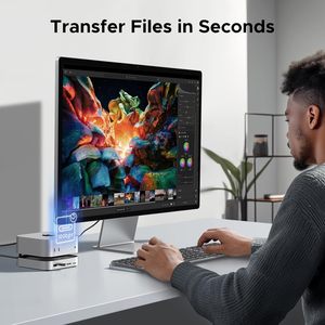 Station d'accueil et support UGREEN pour Mac <span class=keywords><strong>Mini</strong></span> M4/M4 Pro, boîtier SSD NVMe, 3 ports USB 10 Gbps, USB-C, USB-A, lecteur de carte SD, argent - Product Image 4