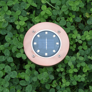 Solar 8LED Inground <b>Light</b> Bronze Stainless Steel Outdoor Garden Patio Waterproof Solar Powered Lamp - Product Image 3