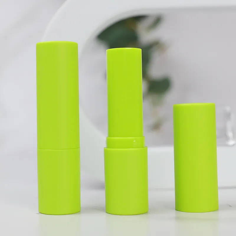 PET Eco-friendly Lipstick Packaging Fluorescent Green Refillable Lipstick Tube