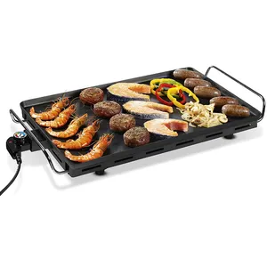 Raclette Grill Indoor Barbecue Griddle With Non-Stick Coating Grill Plate With Flat Ridged Surfaces 8 Mini Pans 1300W