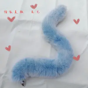 RemovableNew White Pink Purple Color Fox Tail Small Medium Large Anal Plug Beads Metal Butt Plug Role Play Flirting Fetish Sex T