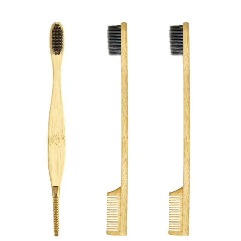 2024 populaire Logo personnalisé écologique Nature bambou bois cheveux Style outils 2 en 1 bord contrôle peigne brosse avec poils de sanglier