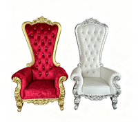 Ensemble de chaises trônes royales de luxe pour mariage, canapé de roi à dossier haut pour cérémonie de mariage