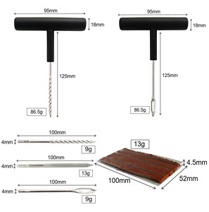 Kit de Reparación de Neumáticos de Acero al Carbono Premium con 2 Juegos de Agujas Espirales en Forma de T para Fácil Reparación de Pinchazos, Negro, Audi A8 2022-2024 - Product Image 5