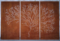 Corten-VALLA DE ACERO para jardín, planta de corte láser decorativa para exteriores