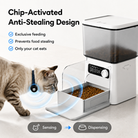 Distributeur de nourriture intelligent pour animaux de compagnie de 4,5 L avec puce RFID, enregistrement vocal et mode d'alimentation programmée, bol anti-vol pour chats