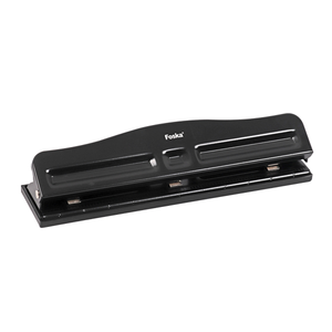 Foska Perforadora de papel manual de metal portátil 12 hojas Perforadora de oficina ajustable Color negro - Product Image 1
