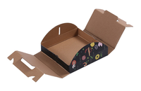 Boîte à pizza en papier kraft ondulé avec poignée, personnalisable en usine, impression de logo, format personnalisé, laminée, jetable, pour emballage alimentaire à emporter